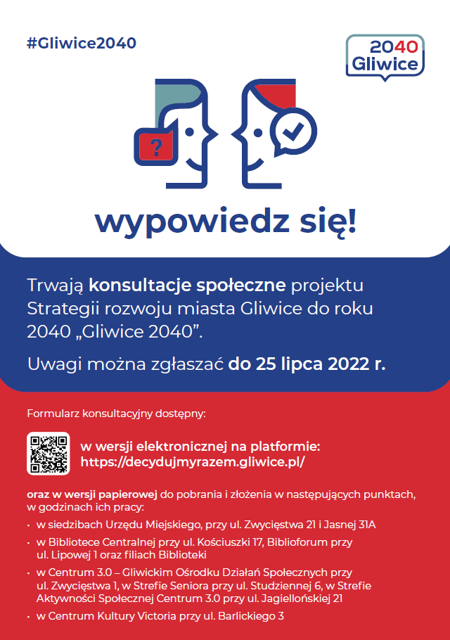 Trwają konsultacje projektu nowej strategii miasta #Gliwice2040