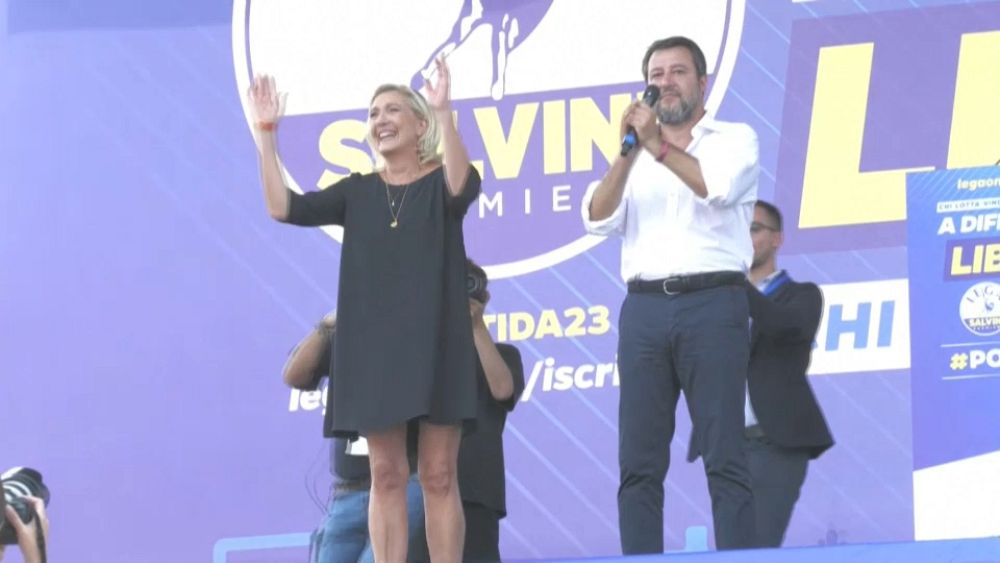 Matteo Salvini i Marine Le Pen prezentują wspólny front przed wyborami do Parlamentu Europejskiego w 2024 r