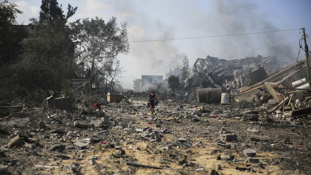 Izraelska wojna z Hamasem: Okolica w południowej Gazie w ruinie po izraelskim bombardowaniu