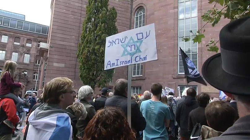 Marsz proizraelski we Frankfurcie w Niemczech, 14 października 2023 r