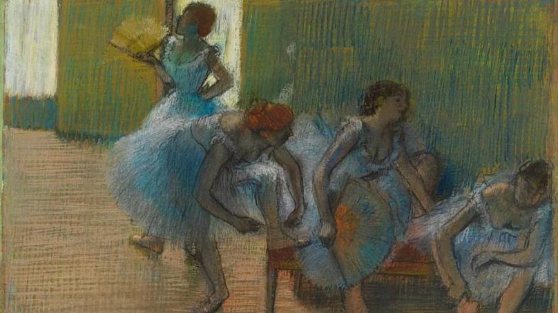 Tancerze na ławce – Edgar Degas (1898)