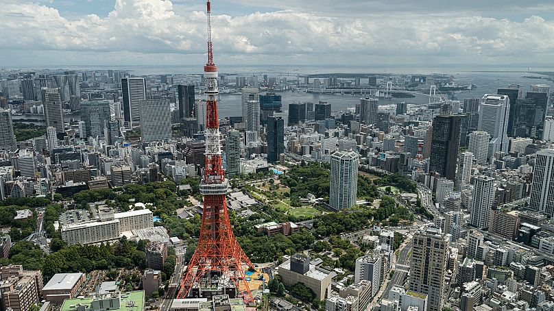 Tokyo Tower widać z 52. piętra 