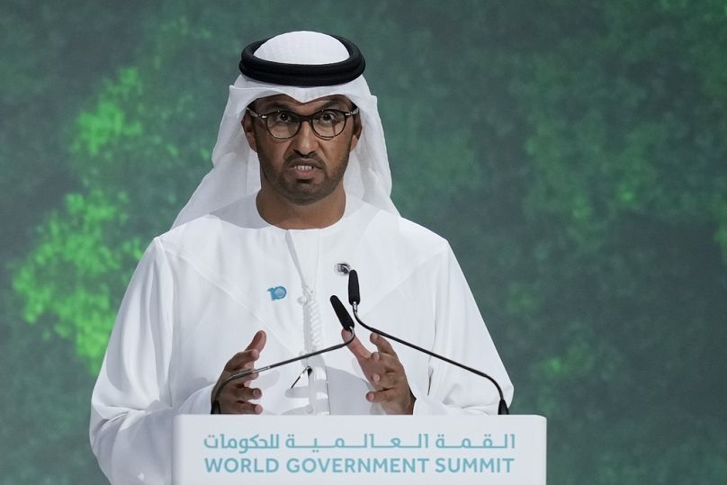 Sultan al-Jaber, dyrektor generalny ADNOC i prezydent COP28 podczas Światowego Szczytu Rządu w lutym w Dubaju w Zjednoczonych Emiratach Arabskich.