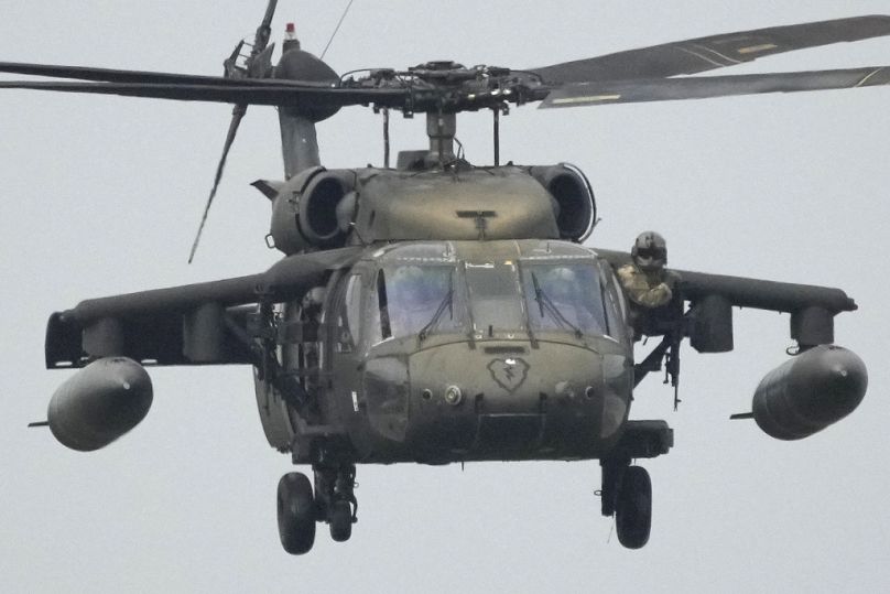 amerykański helikopter Black Hawk podczas manewrów podczas wspólnych ćwiczeń wojskowych na Filipinach, 2023 r.