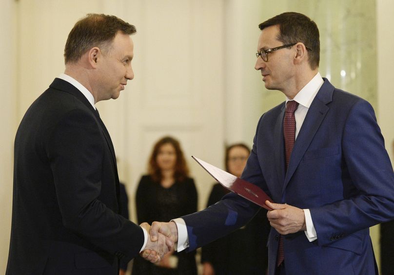 Prezydent RP Andrzej Duda (z lewej) i Mateusz Morawiecki.
