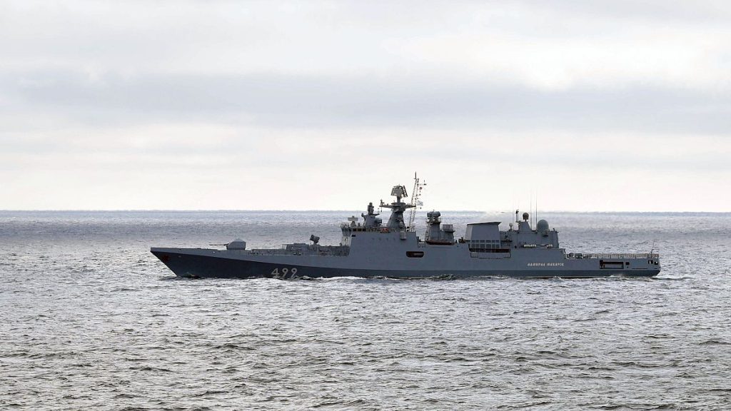 A Russian warship takes part in maneuvers in the Black Sea, Crimea, Thursday, Jan. 9, 2020.