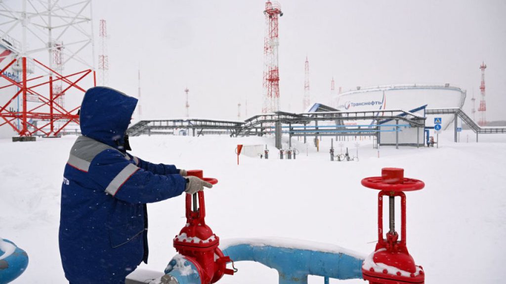 A view taken earlier in December shows the grounds of a fuel tank farm of Russia