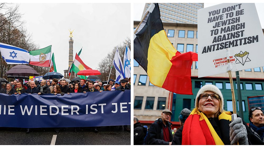 W niedzielę tysiące ludzi maszerowało w Brukseli i Berlinie przeciwko antysemityzmowi