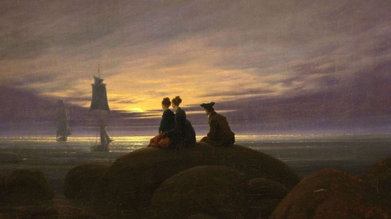Wschód księżyca nad morzem – Caspar David Friedrich (1822)