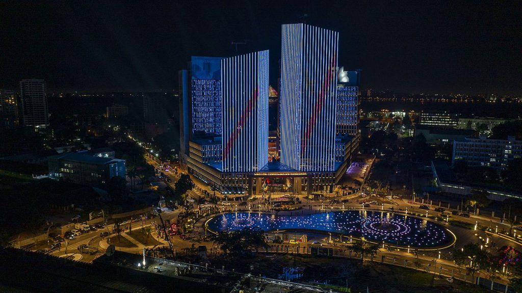 Aerial view of the new financial centre in Kinshasa