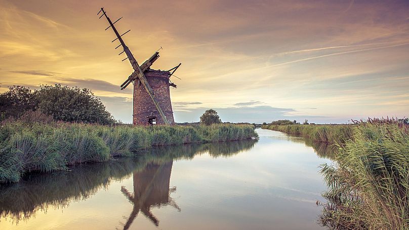 Norfolk Broads we wschodniej Anglii.