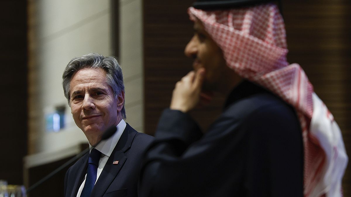 US Secretary of State Antony Blinken with Qatar