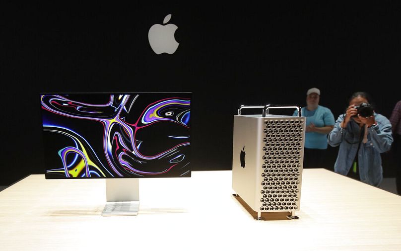 Mac Pro w sali wystawowej konferencji Apple Worldwide Developers Conference w San Jose w Kalifornii, 3 czerwca 2019 r.