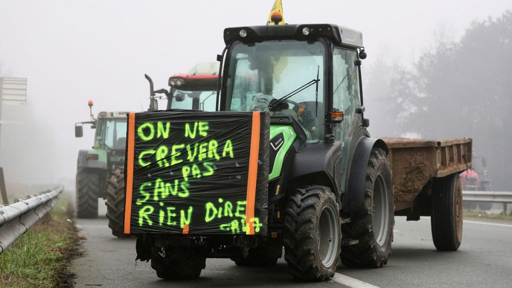 A tractor with a poster reading "We won