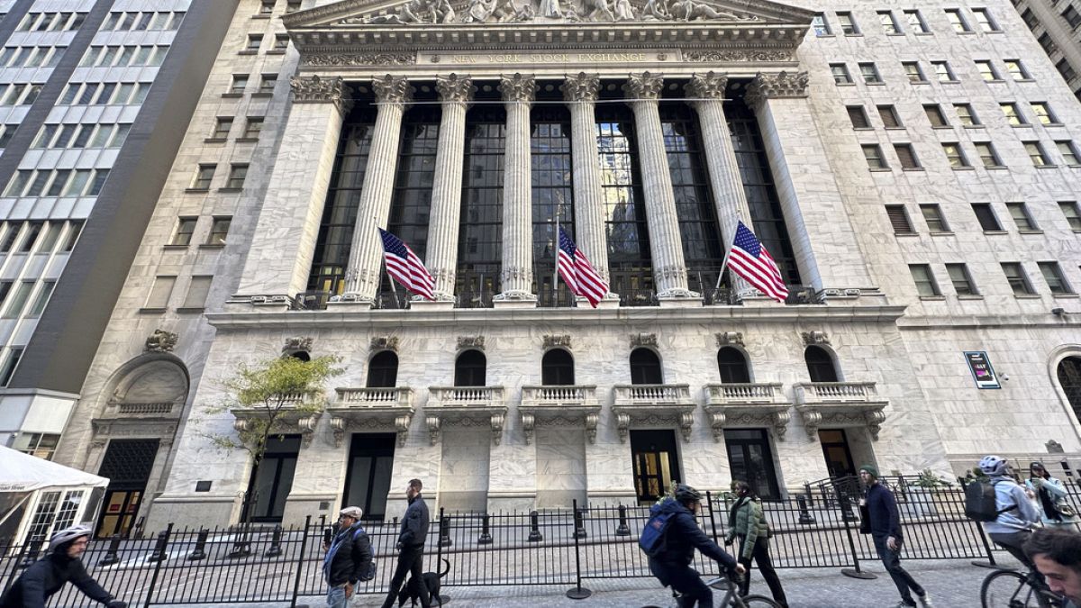 The New York Stock Exchange building is on Wall Street in New York City on Friday, November 3, 2023. (AP Photo/Ted Shaffrey)