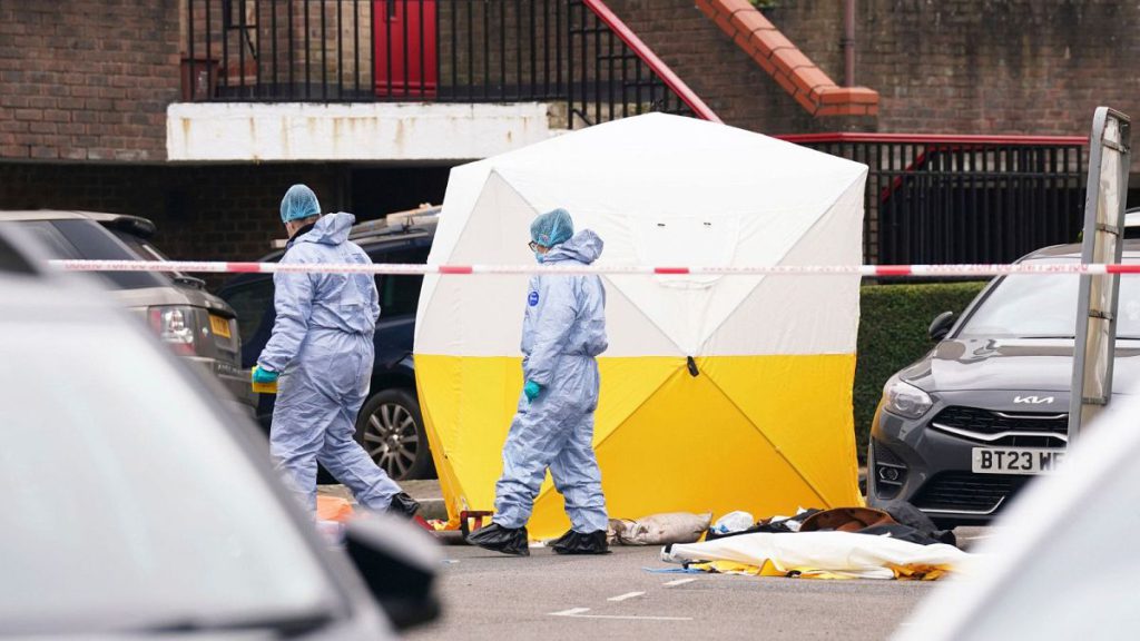 Police forensic officers at the scene near Bywater Place in Surrey Quays, south east London, where a man has died after being shot by armed police.