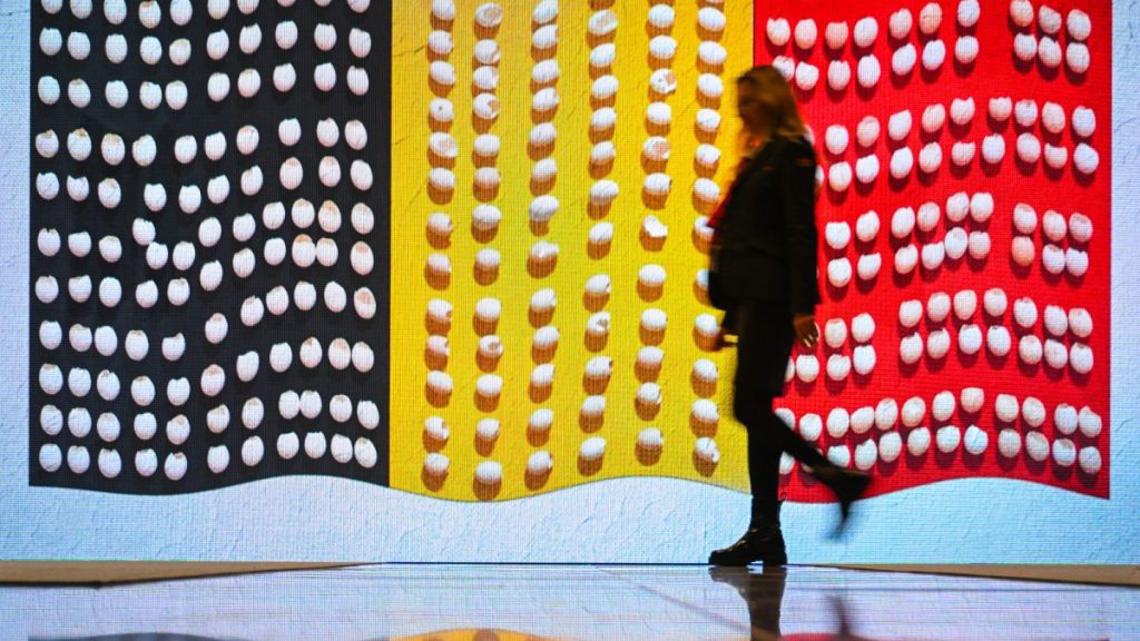 Decorations go up at EU Council headquarters in Brussels as Belgium takes over the six-month rotating presidency.