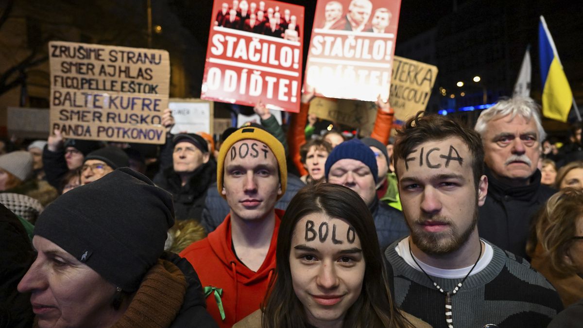 Protestors in Slovakia