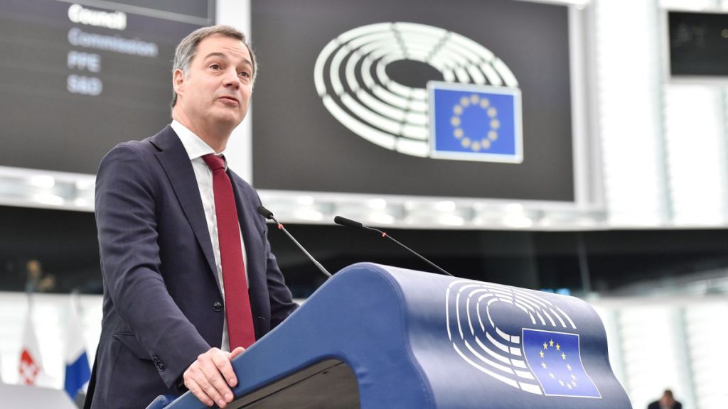 Belgian Prime Minister Alexander de Croo at the European Parliament in Strasbourg