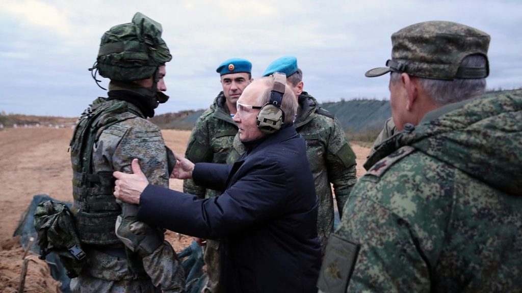 Vladimir Putin visits a military training centre of the Western Military District for mobilised reservists in Russia