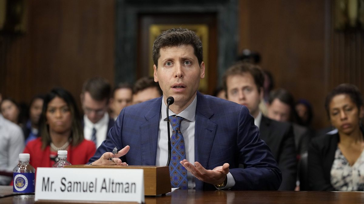 OpenAI CEO Sam Altman speaks before a Senate Judiciary Subcommittee on Privacy, Technology and the Law hearing on artificial intelligence, May 16, 2023.