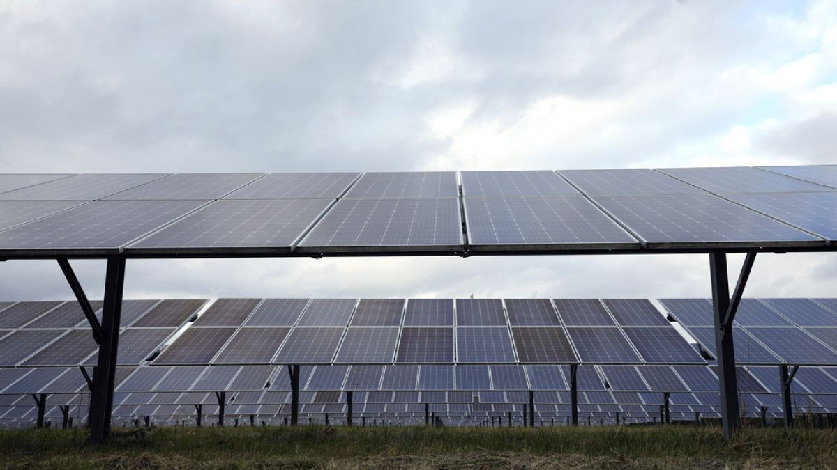 Solar panels are seen at the DTE O