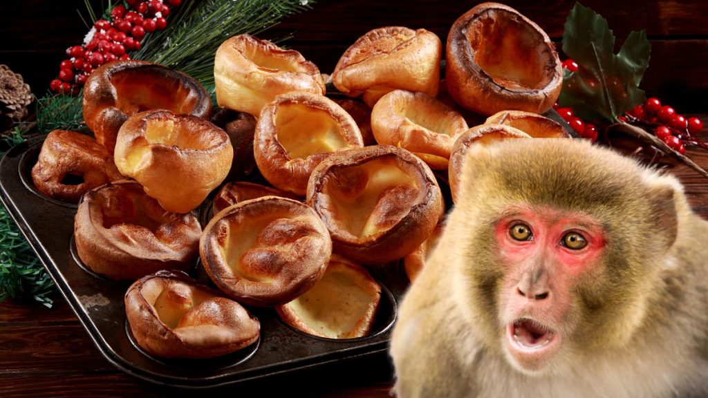 Yorkshire pudding is a British speciality. An escaped monkey was caught after he stopped to munch on one in the Scottish Highlands.