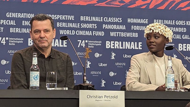 Niemiecki filmowiec Christian Petzold i Lupita Nyong'o.