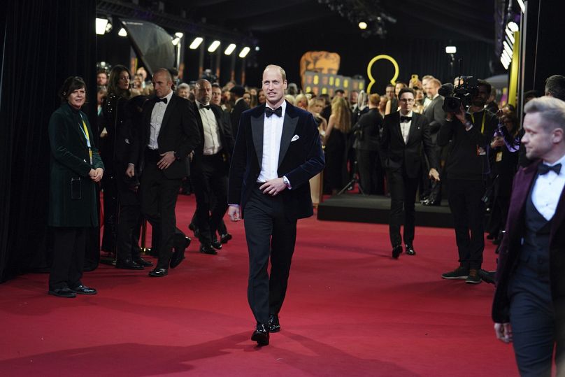 Brytyjski książę William, prezes BAFTA, przybywa do Londynu na 77. ceremonię wręczenia Nagród Filmowych Brytyjskiej Akademii Filmowej, BAFTA