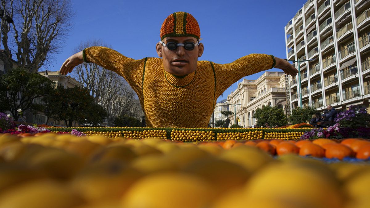 French Riviera town of Menton celebrates Olympic year during annual Lemon Festiva