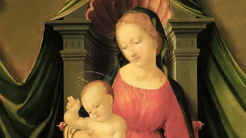 „Madonna z Dzieciątkiem na tronie i małym św. Janem” – Francesco Granacci (1519).