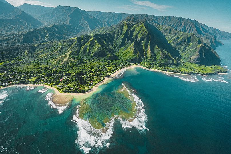 Widok na Kauai na Hawajach z góry