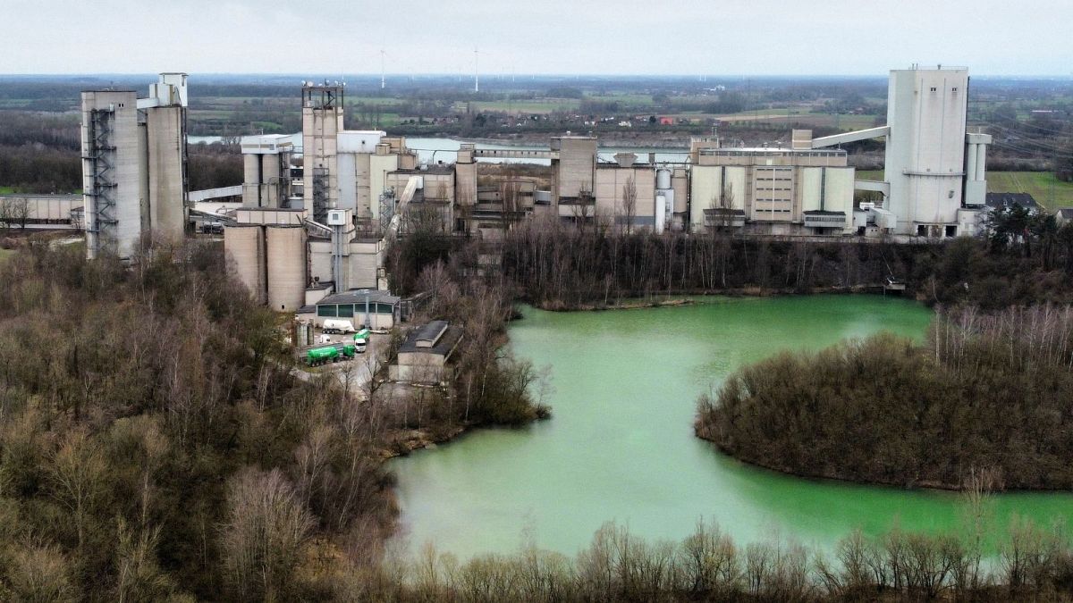 A cement production plant of Heidelberg Materials in Ennigerloh, Germany. Cement production is one of the biggest emitters of carbon dioxide.