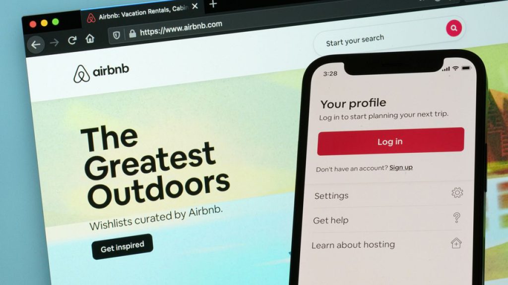 The login page for Airbnb