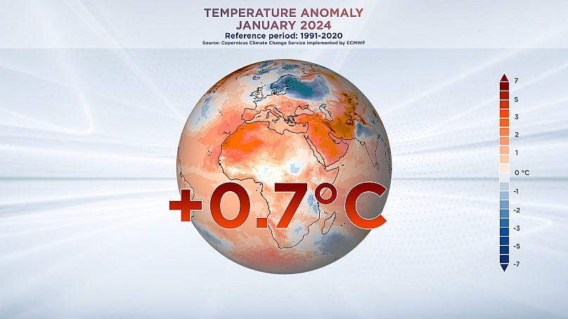 Właśnie doświadczyliśmy najcieplejszego stycznia w historii.  Dane z usługi Copernicus Climate Change Service.