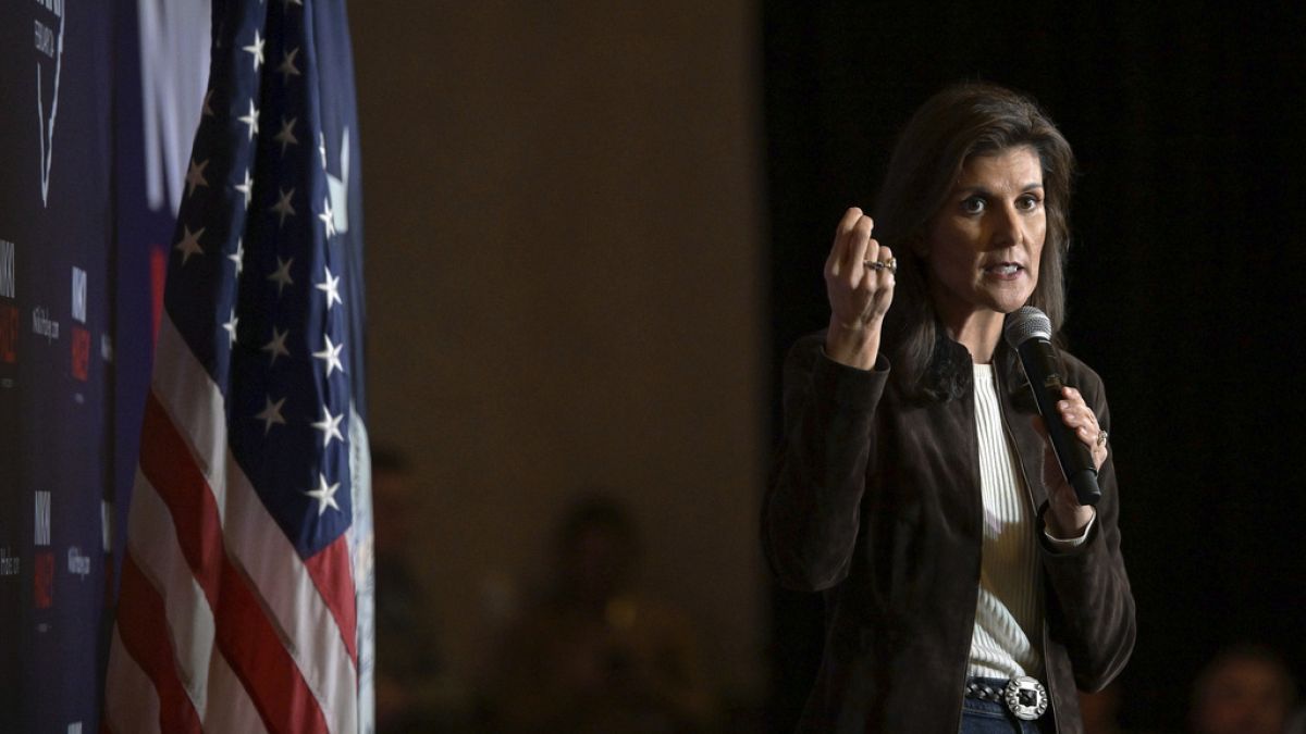 Republican presidential candidate former UN Ambassador Nikki Haley speaks at a campaign event in Spartanburg, S.C., Monday, Feb. 5, 2024