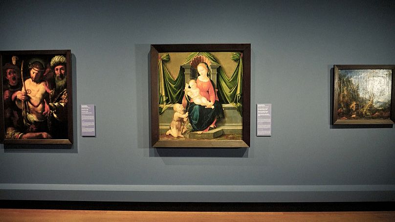 „Madonna z Dzieciątkiem na tronie i Dzieciątkiem Św. Janem” Francesco Granacciego (1519) na wystawie w berlińskim Muzeum Gemäldegalerie.