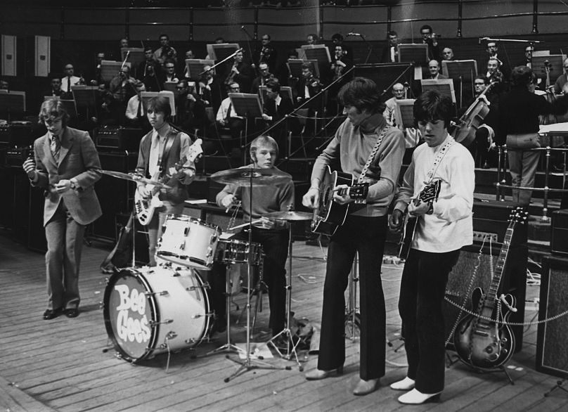 Próba Bee Gees w Royal Albert Hall w Londynie, Anglia, 27 marca 1968