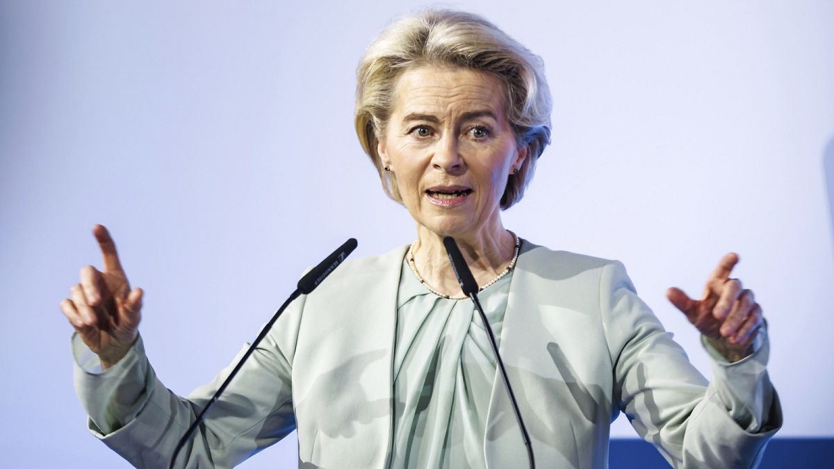 Ursula von der Leyen said on Tuesday the global pace of the green transition was