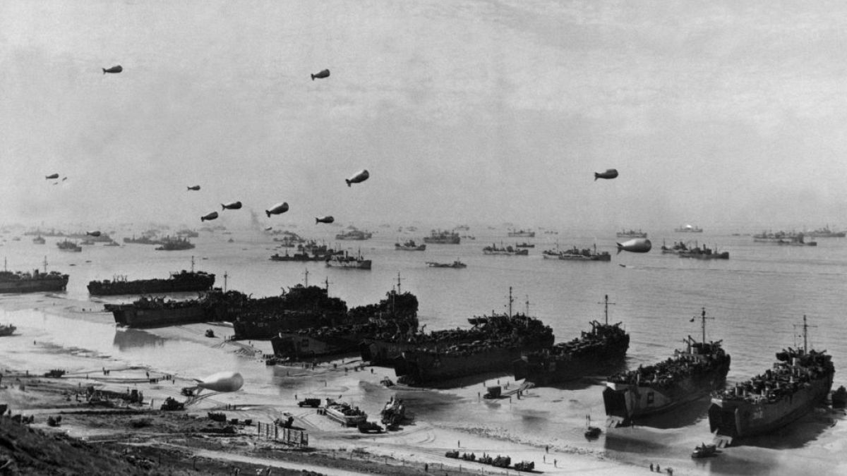 Omaha beach in France in 1944.