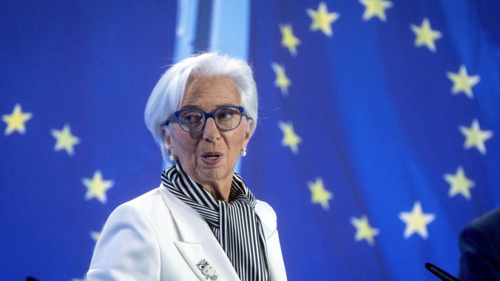 President of European Central Bank, Christine Lagarde, addresses the media during a press conference in Frankfurt, Germany, Thursday, Jan. 25, 2024.