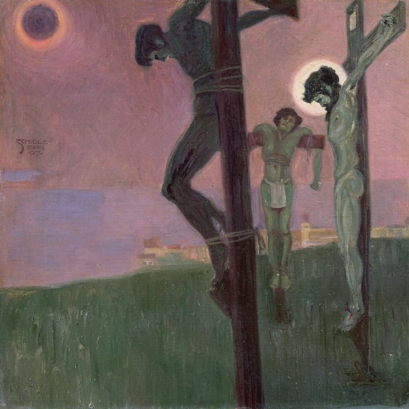 Ukrzyżowanie z zaćmionym słońcem – Egon Schiele