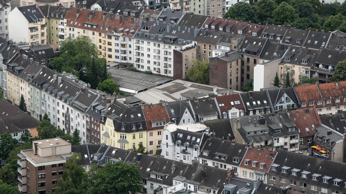 Apartment blocks are pictured in Duesseldorf, Germany, Wednesday, June 28, 2023.