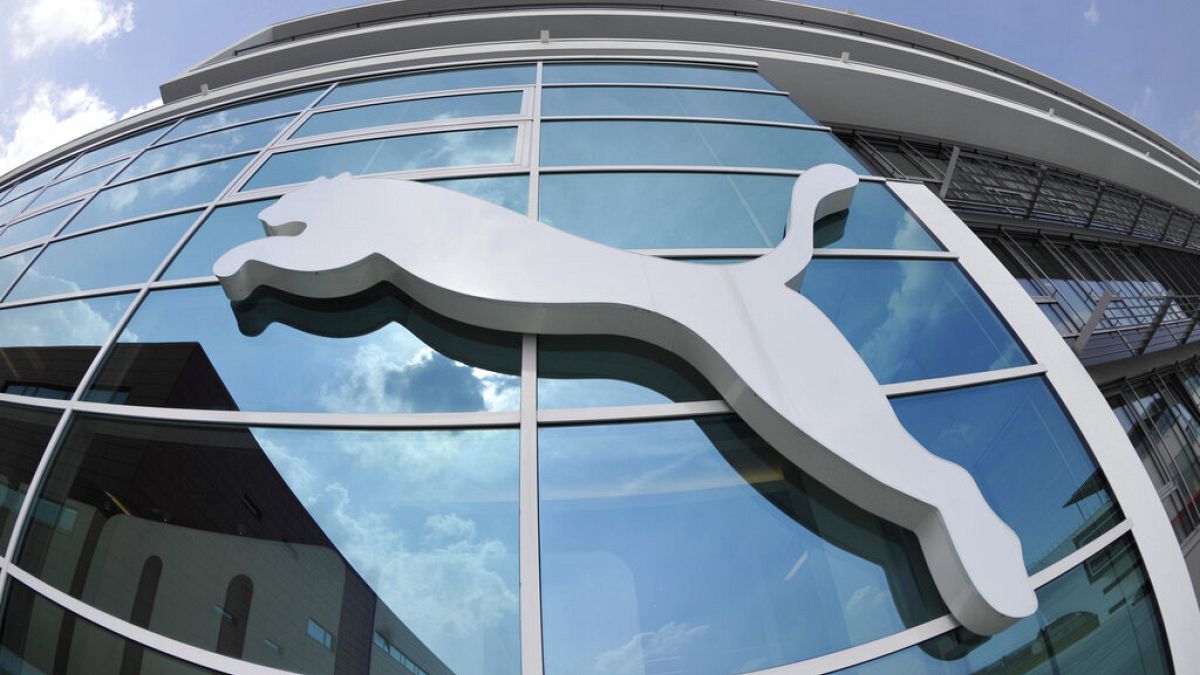 the logo of the German sporting goods producer Puma is pictured on a building at the headquarters in Herzogenaurach, southern Germany, April 20, 2010.