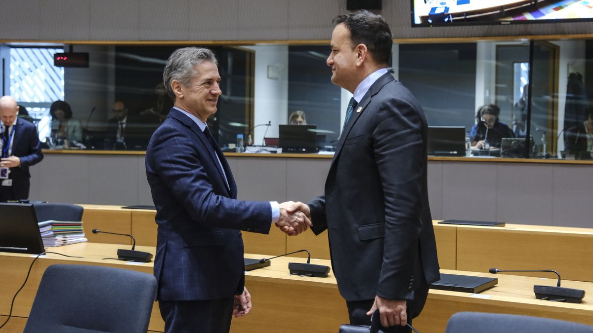 Slovenian prime minister Robert Golob and Irish Taoiseach Leo Varadkar