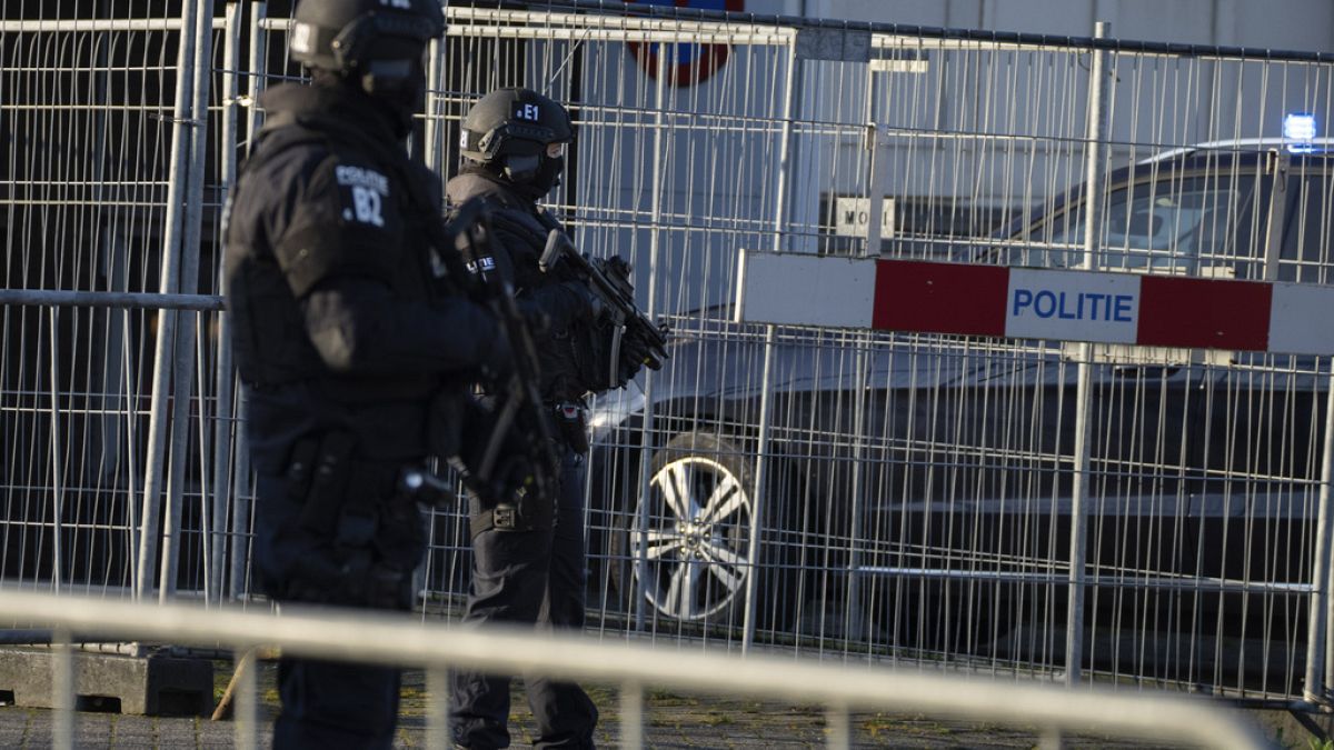 Dutch police outside court