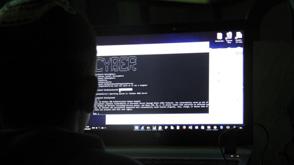 A tenth grader attending a class how to investigate a computer network that has been hacked in Beit Shemesh, Israel.