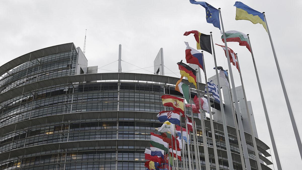 EP views of the Brussels building during spring