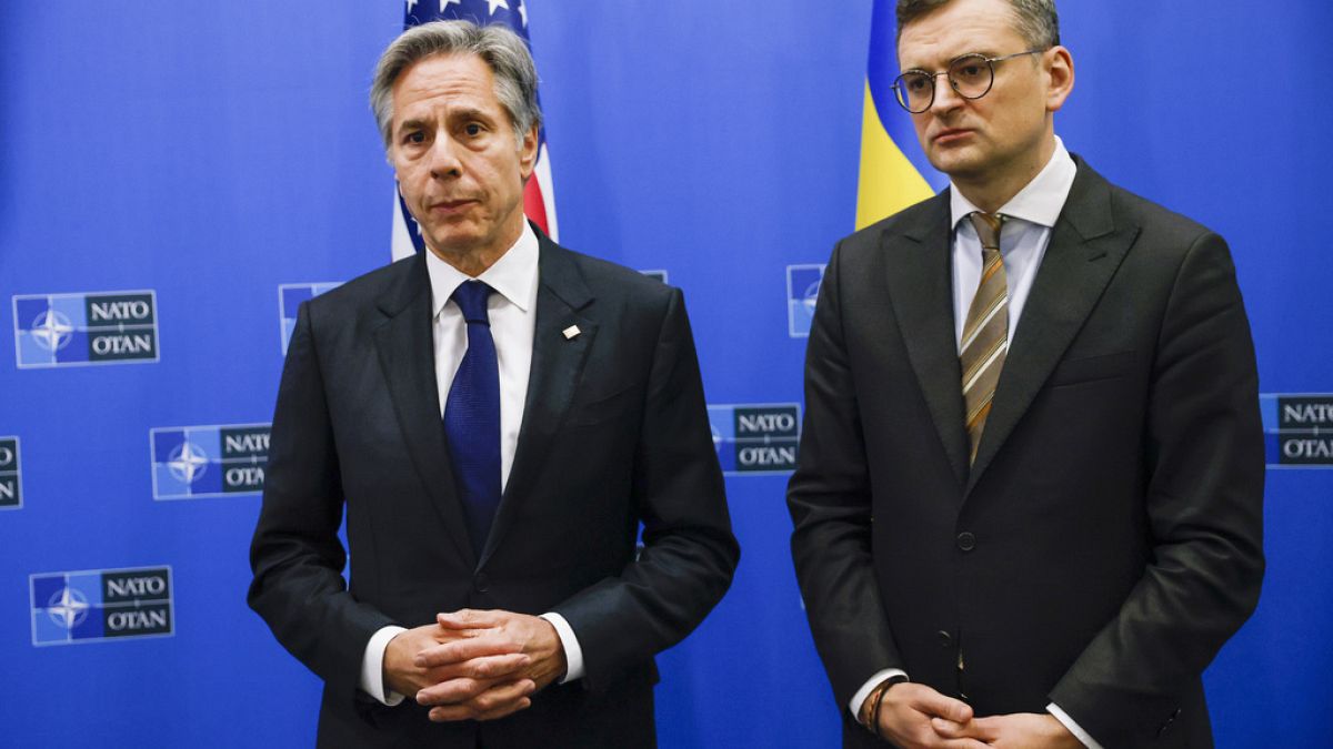 U.S. Secretary of State Antony Blinken, left, and Ukraine