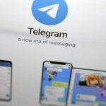 The website of the Telegram messaging app is seen on a notebook screen in 2022.